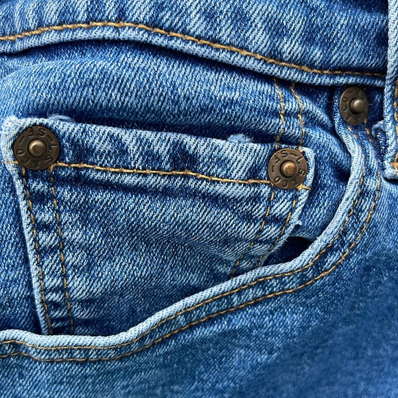 Vintage 550 Levi’s High Waist Y2K Blue Jean Shorts Size 10 - Picture 5 of 9